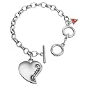 Guess Damen-Armband Rhodiniert mit Herz Anhänger UB306500