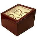 New Improved Quad Watch Winder For Four Automatic Watches with 4 Mode Settings Timer Cherry Finish
