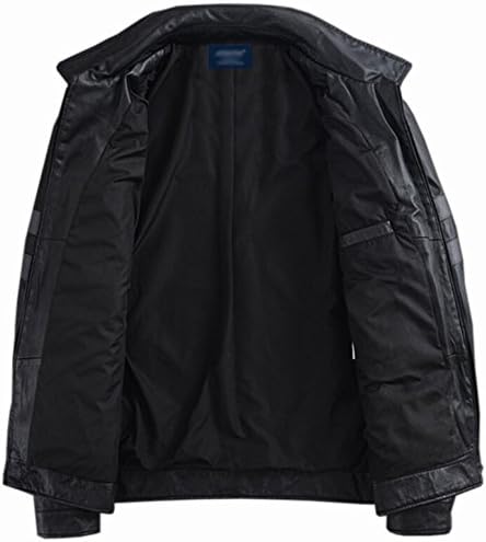 Your Gallery Men's Slim Fit Faux Leather Zipper Moto Jacket M Black