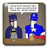  : Rich Diesslins Funny General Cartoons - Super Hero Parody with Batman and Captain America at the bar - Light Switch Covers - double toggle switch