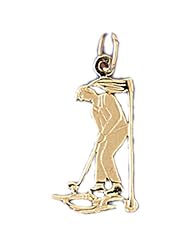 Dazzlers Solid 14k Gold Golfer Charm Pendant Available in three colors from jewelsberry (weights: 0.7 grams only)
