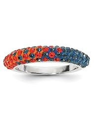Sterling Silver Swarovski Elements Urbanaâ€"Champaign Spirit Domed Ring