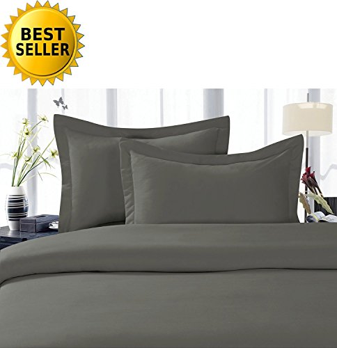 Elegant Comfort 1500 Thread Count Wrinkle and Fade Resistant 4-Piece Sheet Set, Full, Gray