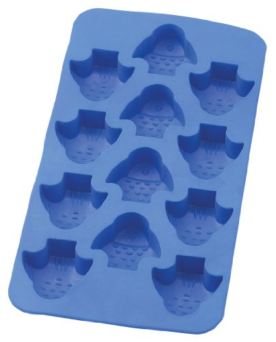 Click To Blue Silicone Fish Ice Cube Tray Details... Blue Silicone Fish Ice Cube Tray