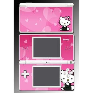 PINK cute HELLO KITTY heart SKIN #4 for Nintendo DS Lite