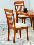 Set of 2 Honey Oak Finish Dining Chairs