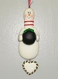 Bowling Pin with Dangling Heart Ornament