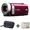 JVC Everio GZ-E205 Camcorder - Red + Case and 16GB Memory Card