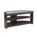 Espresso with Frosted Glass Top 52" Half Moon TV Stand with Glass