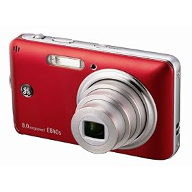 GE E840 Red (8MP x4 zoom, 2.7" LCD, 1600 ISO Smile, Blink & Face Detection)