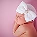 Melondipity Newborn Vintage Pearls & Rhinestone Hat with Bow - Baby Beanie Head Wraps for Girls - Soft Knitted & Cute Fall Winter Hospital Caps for Infants White