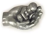 *A Handful of Love* BABY SCULPTURE IN HAND - Pewter Finish - Ideal New Baby/Christening/Baptism Gift