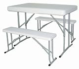 1.05m Folding Garden Furniture BBQ Catering Table and Bench Set