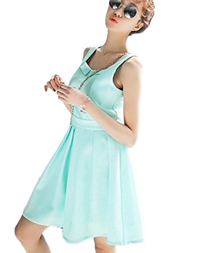 (ディーコッテ)D'Kotte 夏 aライン ワンピース キャミソール フレア ノースリーブ キャミ ワンピ 膝丈 ひざ 丈 ショート プリーツ レディース neax203