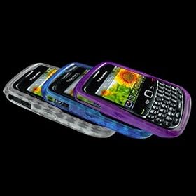Three Diamond Gel Cases / Skins / Covers for RIM BlackBerry Curve 8520 / 8530 - Clear, Blue, Purple