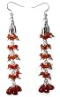 Sterling Silver Earrings Carnelian Jewelry 4.5 inches (ers161)