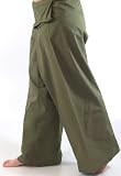 Thai-Baumwoll-Fischerhose, Yogahose oliv / Yogahosen, Fisherman Hosen Baumwolle Reviews