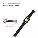 FLK Soft Genuine Leather Buckle Watchband Replacement for Apple Watch 42mm (Black)