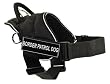 DT Fun Works Harness, Border Patrol Dog, Black with Reflective Trim, X-Large - Fits Girth Size: 34-Inch to 47-Inch