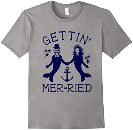 Men's gettin' merried funny T shirt XL Slate