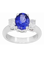 18K White Gold Tanzanite and Diamond Ring -- LIFETIME WARRANTY