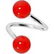 Red Glow-N-Dark Spiral Twister Belly Ring