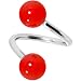 Red Glow-N-Dark Spiral Twister Belly Ring
