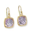 14K Yellow Gold Amethyst and Diamond Accent Dangle Earrings