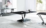 Contemporary Holly V Rectangular Coffee Table in Black Glass & Chrome Supports Contemporary Holly V Rectangular Coffee Table in Black Glass & Chrome Supports