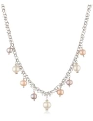 Bella Pearl Ringed Multi-color Pendant Necklace, 20"