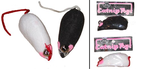 Miami Mice Catnip Filled Mouse w/ Bell Cat Toy 2 Pk