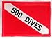 500 Dives Patch Embroidered Iron On Scuba Diving Diver Down Flag Emblem Souvenir