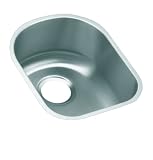 Elkay ELUH1317 Harmony Lustertone 14-Inch by 17-1/2-Inch Stainless Steel Undermount Bar Sink with Rim Reveal, Lustertone Satin Finish