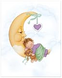 Baby in the Moon - Kids Wall Art, Childrens Wall Art, Nursery Wall Art