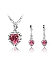 Blue Pearls - Set : Pink Pendant Heart - CRY A610 G