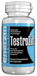 TestroZin - 90 Capsules Anti-Estrogen & Anti-Aromatase Complex Testosterone Booster Tribulus Chrysin