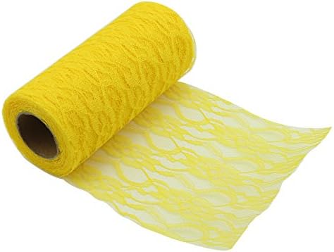 Bit Fly Multicolor Tulle Roll Spool Lace 6"x10YD DIY Netting Fabric for Tutu Wedding Event Party Gift Bow Craft Bridal Favor Decoration Product Supply Runner Mesh Chair Sash Ties (Yellow)