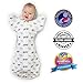 Amazing Baby Transitional Swaddle Sack with Arms Up Mitten Cuffs, Tiny Elephants, Sterling, Medium, 3-6 Months (Parentsâ€™ Picks Award Winner)