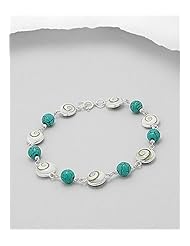 Reconstructed stones Bracelet In 92.5 Sterling Silver