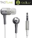 Radius Tru-Tune Ultra-light Aluminum Earbuds W/ Noise Isolation, iPhone Compatible - Silver (Designed in Japan)