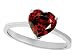 2.00 cttw 14K Gold Genuine Garnet Heart Shape Solitaire Engagement Ring - 14kt White Gold