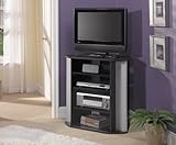IMAGE OF Black and Metallic Silver TV Stand Black/Metallic Silver