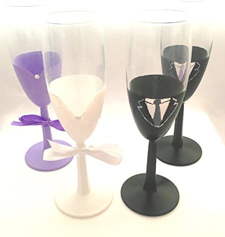 Customized Bridal Party Champagne Flutes
