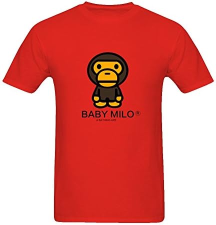 DIY baby milo for Men 100% Cotton Crew Neck T-Shirt LJYZ M Red