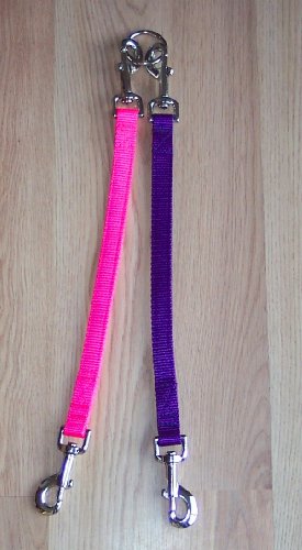 2 Dog Coupler with Dual Swivel Snaps~1″ wide Nylo Webbing~By Leash Lady