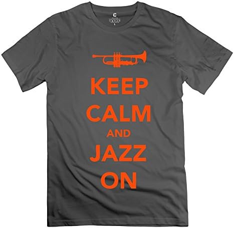 Rachiah 100% Cotton Men's Keep Calm Jazz Trumpet T-shirt M