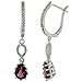 14k White Gold Diamond Dangle Earrings, w/ 0.17 title=
