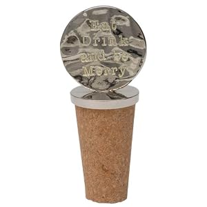 Natural Life WST002 2-3 4-Inch by 1-Inch Wine Stopper, 1-Pack, Silver and Cork