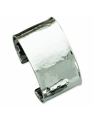 Genuine 14K White Gold 37mm Hammered Polished Bangle 34 Grams Of Gold 100% Satisfaction Guaranteed.