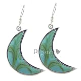 Sterling Silver Turquoise Crescent Earrings
